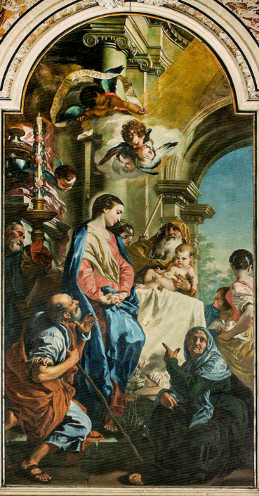 Pala dell’Altare della Compagnia del Cereale – “La presentazione al Tempio” di Gian Domenico Cignaroli (di inestimabile valore), del sec. XVIII
